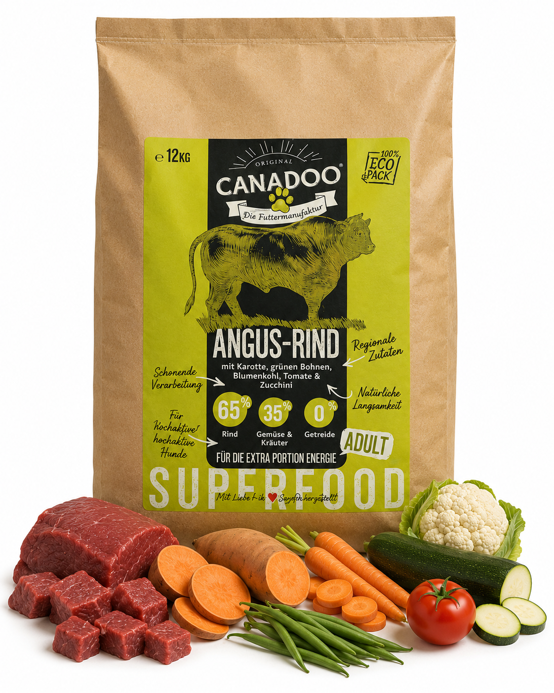 Canadoo Superfood Angus-Rind 65% High Protein